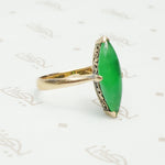 Brilliant Green Jade in Rose Gold Ring