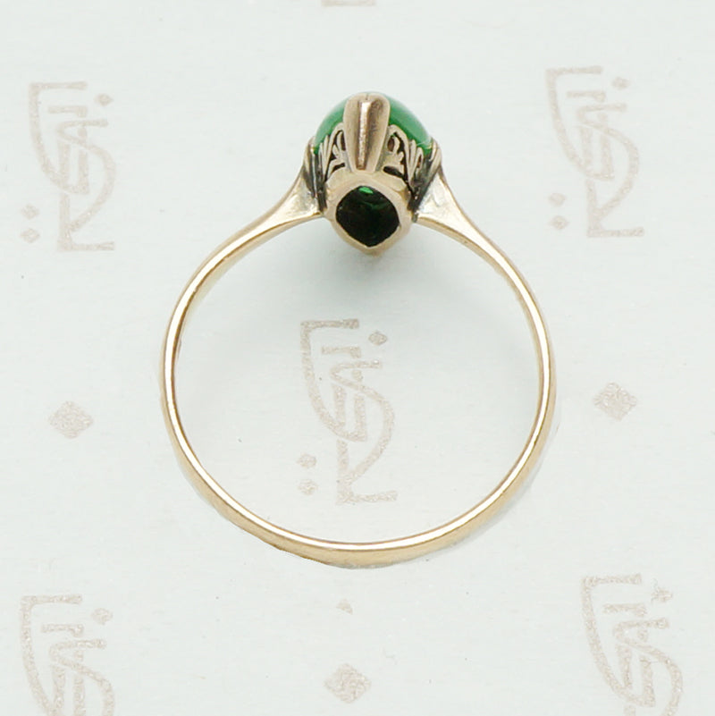 Brilliant Green Jade in Rose Gold Ring
