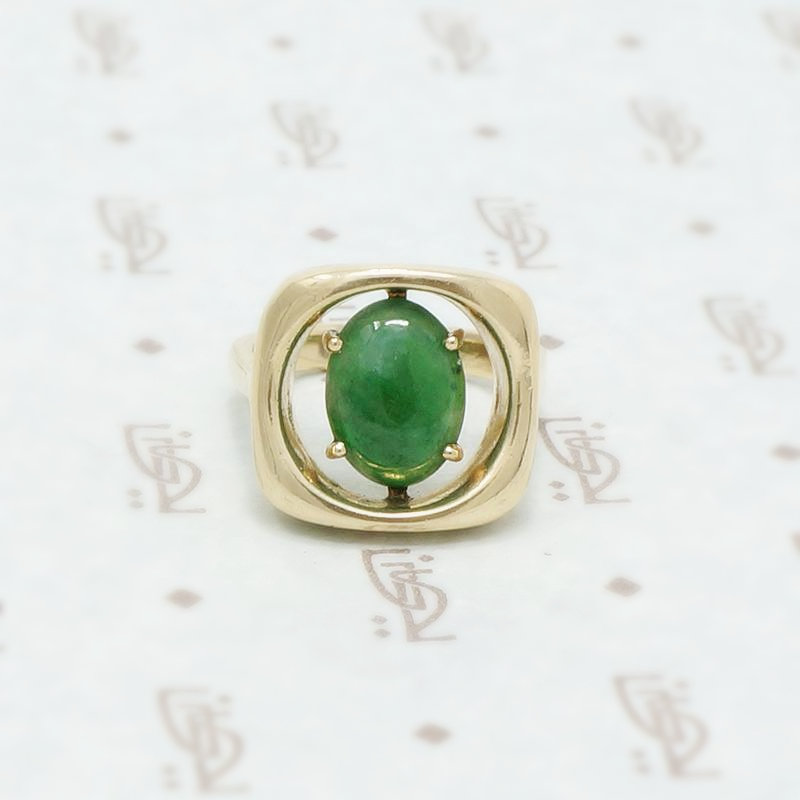 jade modernist gold ring