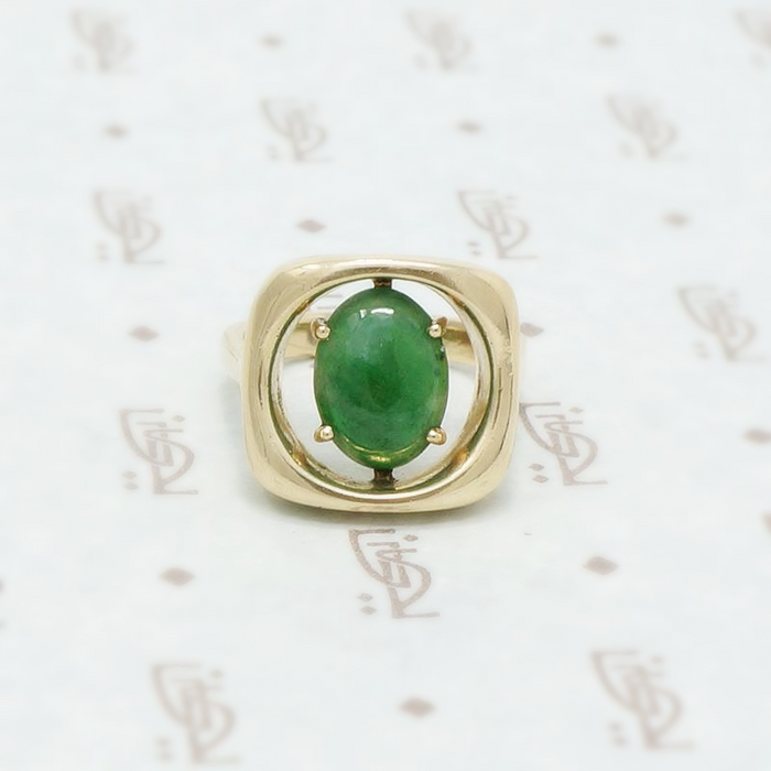 jade modernist gold ring