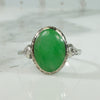Platinum Jade and Diamond Ring