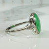 Platinum Jade and Diamond Ring