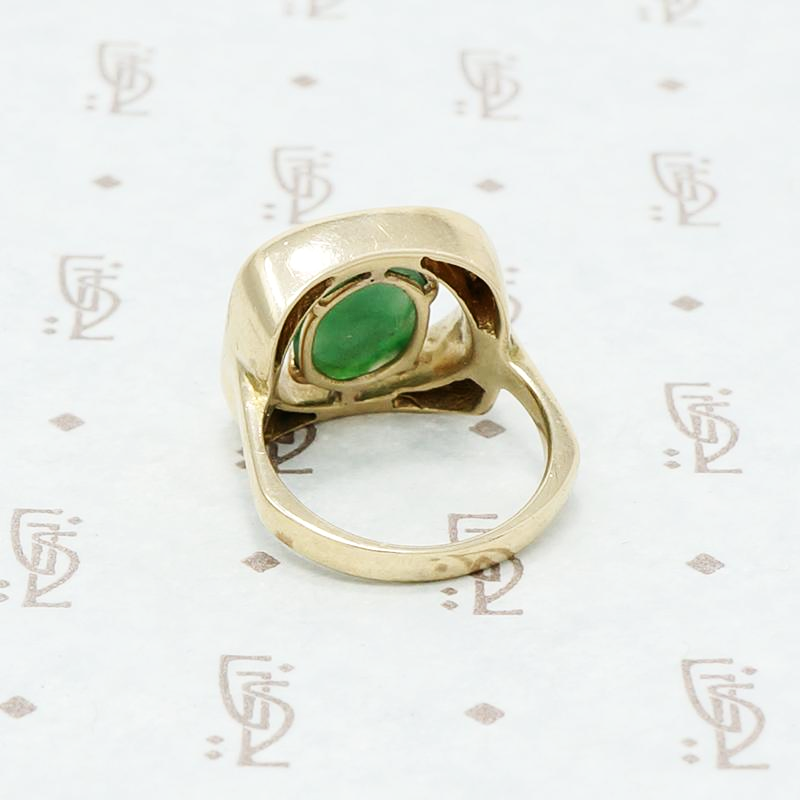 jade modernist gold ring back