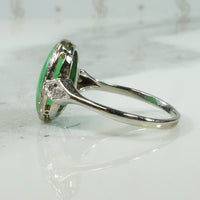 Platinum Jade and Diamond Ring
