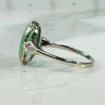 Platinum Jade and Diamond Ring