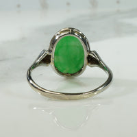 Platinum Jade and Diamond Ring