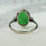 Platinum Jade and Diamond Ring