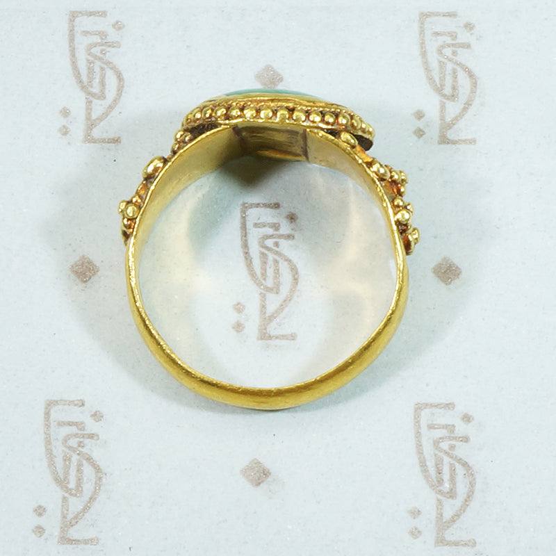 Antique Treasure Jade and 22k Gold Band