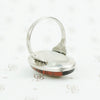 vintage jasper and sterling silver ring back view