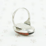 vintage jasper and sterling silver ring back view