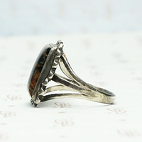 SW American Jasper & Terra Cotta Ring, side view.