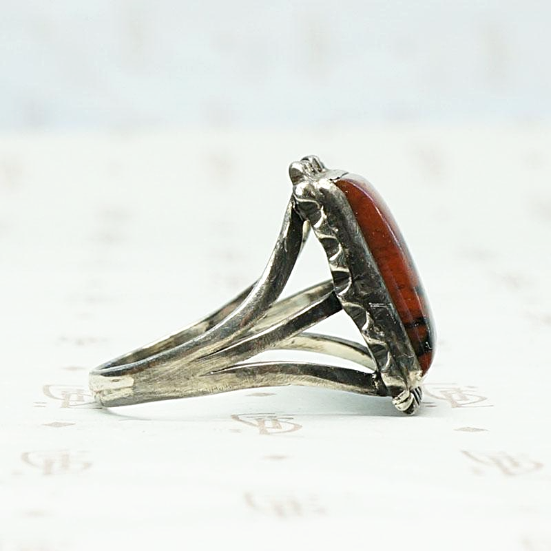 SW American Jasper & Terra Cotta Ring, side view.