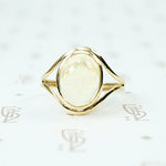 Jelly Opal set in 14k recycled yellow gold ring