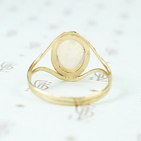 Jelly Opal set in 14k recycled yellow gold ring back view