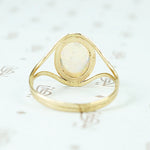 Jelly Opal set in 14k recycled yellow gold ring back view