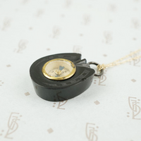 Antique Horseshoe Shaped Jet Compass