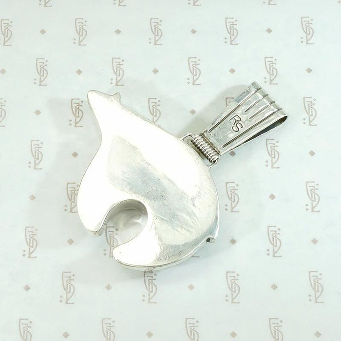 Engraved Silver Navajo Bear Pendant