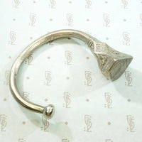 Antique Ear Plug in Engraved White Metal