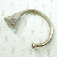 Antique Ear Plug in Engraved White Metal
