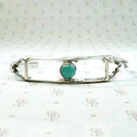 Light Weight Coin Silver & Turquoise Cuff Bracelet