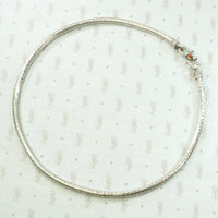 Short Woven Silver Chain with Decorative Clasp