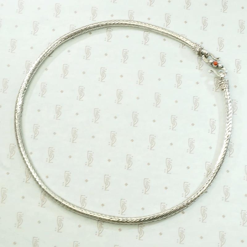 Short Woven Silver Chain with Decorative Clasp