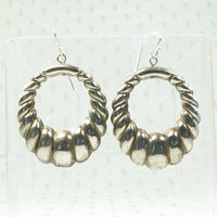 Ribbed Silver-Plated Hoop Earrings