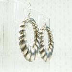 Ribbed Silver-Plated Hoop Earrings