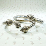 Pair of Silver Plate Lotus Bud Cuffs