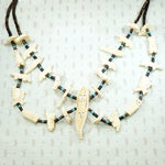 Zuni Carved Bone Fetish Necklace with Heishi Beads