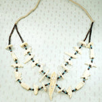 Zuni Carved Bone Fetish Necklace with Heishi Beads