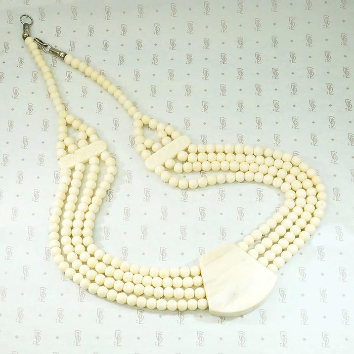 Subtle & Sophisticated Carved Bone Bead Necklace
