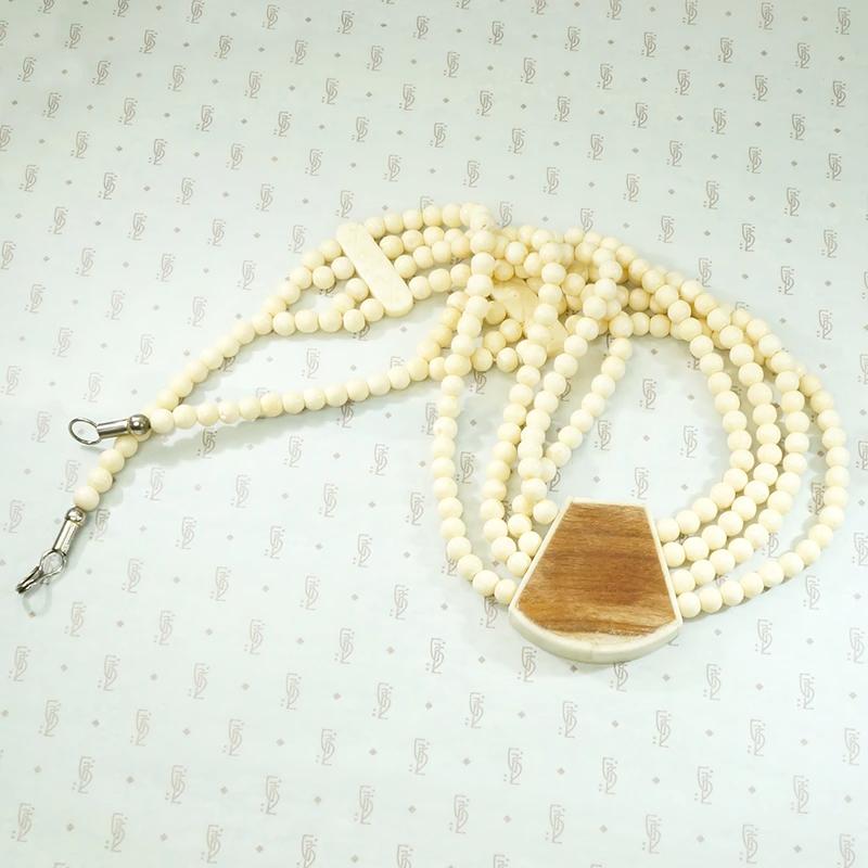 Subtle & Sophisticated Carved Bone Bead Necklace