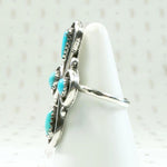 Turquoise Teardrops & Circles Sterling Ring