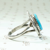 Highly Detailed Navajo Turquoise & Sterling Ring