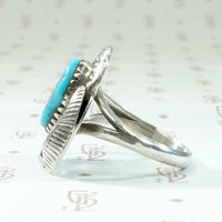 Highly Detailed Navajo Turquoise & Sterling Ring