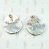 Iridescent Abalone & Onyx Inlay Earrings