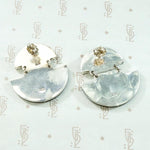 Iridescent Abalone & Onyx Inlay Earrings