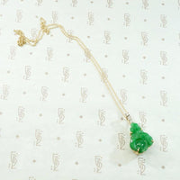 Sassy Jade Squirrel in Gold & Diamond Necklace 