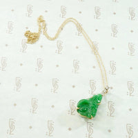 Sassy Jade Squirrel in Gold & Diamond Necklace 