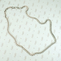 Italian 18" Sterling Flattened Curb Chain Necklace