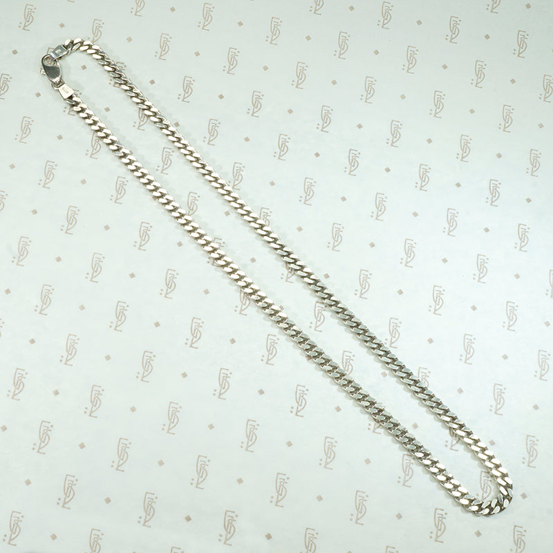 Italian 18" Sterling Flattened Curb Chain Necklace
