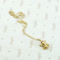 Frisky 3-D Gold Frog Pendant with Ruby Eyes