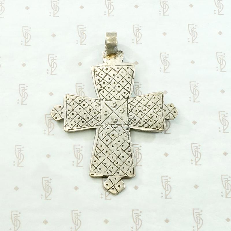 Engraved Silver Vintage Coptic Cross