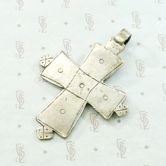 Engraved Silver Vintage Coptic Cross