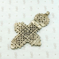 Hinged Silver Vintage Coptic Cross with Knot Work