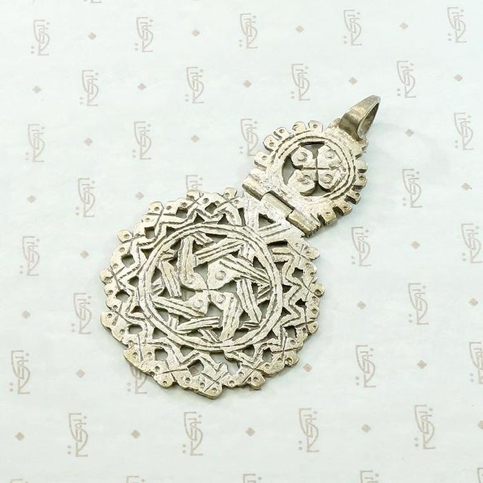 Silver Ethiopian Coptic Cross with Star