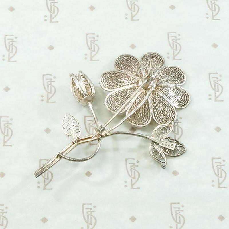 Delicate Silver Filigree Nosegay Brooch
