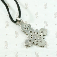 Sterling Silver Coptic Cross Satin Cord Necklace