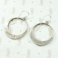 Purest Blue Turquoise Inlay Sterling Hoop Earrings
